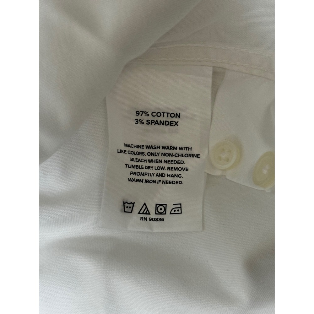 Brooks Brothers 1818 White Wrinkle Free Button Down Shirt Womens Large Stretch - Picture 7 of 12